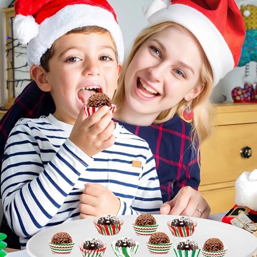 800pcs Christmas Mini Cupcake Liners Candy Pattern Baking Cups - Image 6