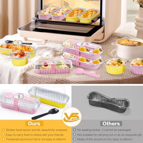 120Pack Mini Loaf Pans with Lids, 6.8oz Aluminum Mini Cake Pan Gold - Image 5