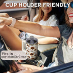 Thanksgiving Tumbler with Handle and Straw Lid 40 oz,Cute Gobble till you Wobble Turkey Gifts for Women Vacuum Insulated Leak Proof Tumbler,Winter Holiday Accessories Stainless Steel Coffee Cup Mug - Image 6
