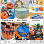 Blue and Orange Party Sprinkles with Stars for Kids Cakes, Cupcakes, 180g - Image 4