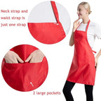 Total 12 PCS Plain Red Bib Apron - Image 4