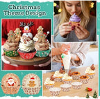 SANNIX 450pcs Christmas Cupcake Liners, Christmas Santa Snowman Gingerbread - Image 7