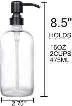 2 Pack Thick Clear Glass Pint Jar Soap Dispenser - Image 3
