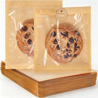 Cookie Bags Individual Heat Sealable Small Brown Paper Bags with Window by SUREHOME
