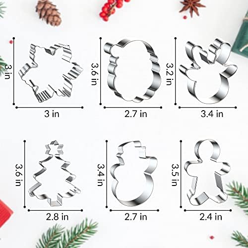 6PCS Christmas Cookie Cutters, Holiday Xmas Cookie Cutters - Image 6
