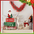 Moucuny 4 Pcs Christmas Table Decor Wooden Santa Claus Decorations - Image 6