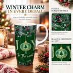 Topadorn Christmas Ceramic Coffee Mug with Lid,17oz Ceramic Travel Cup ,Joy - Image 2