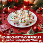 Edible Christmas Sprinkles for Cake Decorating,Winter White Blue Snowflake - Image 2