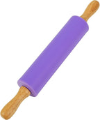 Koogel Rolling Pin for Baking, 12 Inch Non-Stick Silicone Surface, Wooden by KOOGEL