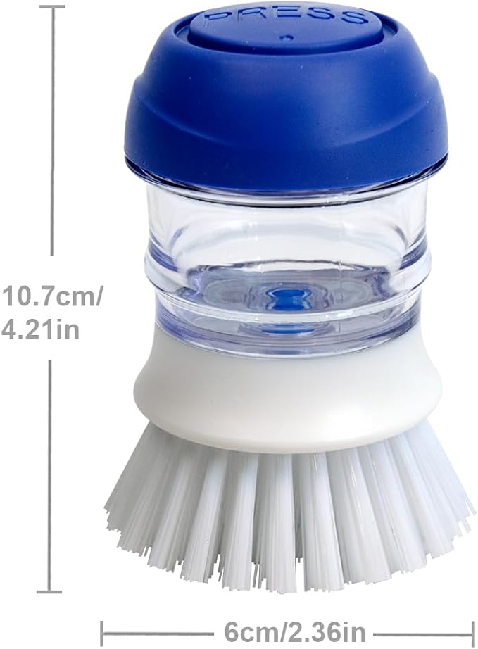 CELOX 2 Pack Dish Brush with Soap Dispenser Soap Dispensing Palm Brush - Image 6