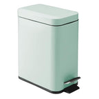mDesign Small Modern 1.3 Gallon Rectangle Metal Lidded Step Trash Can, Compact - Image 8