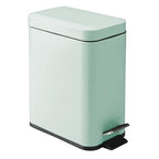 mDesign Small Modern 1.3 Gallon Rectangle Metal Lidded Step Trash Can, Compact by mDesign