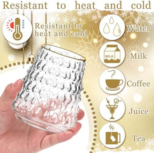 Didaey 4 Pcs Christmas Tree Glass Cups 10 oz for Coffee Tea Milk - Image 3