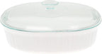 CorningWare FS2 2.5qt/2.35L Oval French White Casserole Dish & DC1.5C 1-1.75L by CorningWare