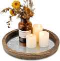 Hanobe Round Wood Candle Holder Trays, Coffee Table Decor for Centerpieces by Hanobe