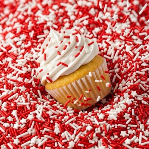 Manvscakes Sprinkles- Edible Cake and Cupcake Sprinkles with Assorted Shapes and Sizes for Parties, Metallic Sprinkle Mix for Cookies, Ice Cream, Cake and Cupcake Decorating by Manvscakes