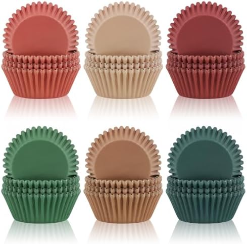 600 Pcs Fall Cupcake Liners, Autumn Paper Baking Cups, 6 Colors by Unknown