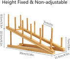 6 Pack Dish Rack Bamboo Drying Rack Wooden Plate Dish Rack Cabinet Organizer - Image 2
