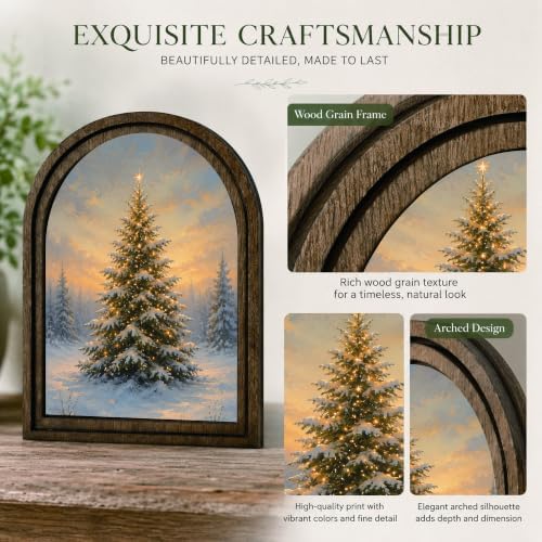 Christmas Tree Arched Table Sign, Rustic Winter Farmhouse Decor - Image 4