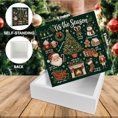 Tis the Season Christmas Decor, Winter Holiday Wooden Sign Decorations - Image 2