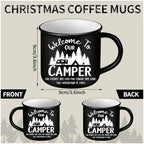 Mumufy 9 Pcs Camping Coffee Enamel Mugs 12 oz Happy Campers Tea Cups - Image 3