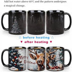 Kmiles Heat Changing Christmas Deer/Tree Mug Colour Changing Magical Coffee/Tea Cup 12 Oz, White/Brown, Wonderful Christmas Gifts. - Image 2
