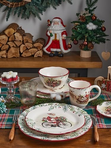 Bico Santa on the Way Ceramic Mug Set of 4, Christmas Coffee Mugs, 16oz Holiday Cups for Tea, Cocoa, or Hot Drinks, Microwave & Dishwasher Safe - Image 6