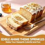 Edible Gold Sprinkles for Cake Decorating,Pearls Stars Rods Sugar Sprinkle - Image 2