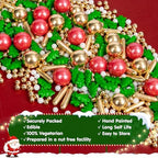 Edible Christmas Sprinkles for Cake Decorating,Gold Red Green White Pearl - Image 6