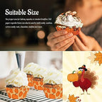 SANNIX 450pcs Thanksgiving Cupcake Liners, Turkey Maple Leaf Gnome 9 Design - Image 4