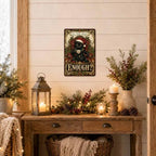 Funny Christmas Cat Sign, Black Cat Holiday Decor, Gothic Wall Art - Image 6