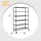 BestOffice Storage Shelves 6 Tier Metal Shelves Adjustable Heavy Duty Garage - Image 3