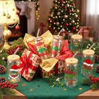 SiliFine 6 Pcs Christmas Glass Cups with Lid and Glass Straw, 16 oz - Image 5
