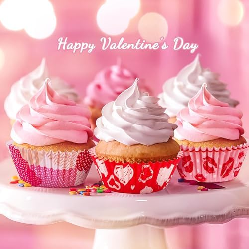 SANNIX 450pcs Valentine's Day Cupcake Liners, Red Pink Love Baking Cups Cupcake Wrappers Paper Wraps Muffin Liners for Valentines Day Wedding Birthday Party Candy Cake Decorations Supplies - Image 5
