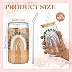 SiliFine 6 Pcs Teacher Gift Glass Cups, 16 oz with Lids and Straws - Image 3