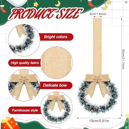 Retrowavy 12 Pcs Small Christmas Kitchen Cabinet Wreaths with Ribbon - Image 2