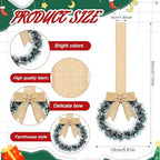 Retrowavy 12 Pcs Small Christmas Kitchen Cabinet Wreaths with Ribbon - Image 2