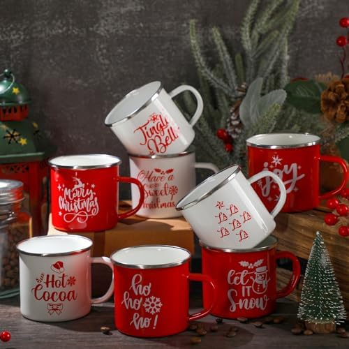 12 Pcs Christmas Coffee Mug Bulk Winter Holiday Enamel Mugs with Quotes 12 oz Seasonal Merry Christmas Hot Cocoa Mugs White Red Cups Funny Novelty Coffee Mugs for Xmas Coffee Tea Women Coworkers Gift - Image 6