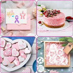 JULBEAR 36pcs Breast Cancer Awareness Cookie Stencils for Baking Party - Image 7