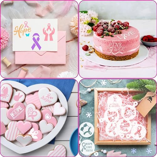 JULBEAR 36pcs Breast Cancer Awareness Cookie Stencils for Baking Party - Image 7