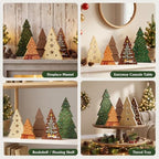 Christmas Decor 5 Pcs Wooden Tabletop Christmas Tree Decorations Sign - Image 4