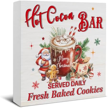 Christmas Sign Decor, Hot Cocoa Bar Decorations, Christmas Coffee Bar by Oqtumes