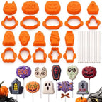 10 Pcs Halloween Cake Pop Molds Set with 100 Sticks by Yiyiring