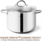 HOMICHEF Small Stock Pot 4 Quart Nickel Free Stainless Steel - Image 7