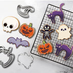 9 PCS Halloween Cookie Cutters Kit Halloween Party Favors - Shaped in Bat Ghost Cat Pumpkin Coffin | Stainless Steel Halloween Party Decorations Food Baking Supplies for Kitchen - Image 3