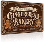Gingerbread Bakery Sign, Christmas Kitchen Decor, Vintage Wall Art by Unknown