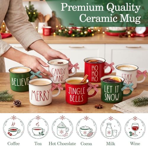 6 Pcs Christmas Mugs Bulk 10oz Winter Hot Cocoa Mug - Image 4