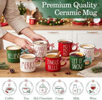 6 Pcs Christmas Mugs Bulk 10oz Winter Hot Cocoa Mug - Image 4