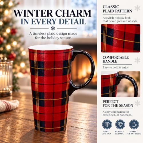 Topadorn 17oz Ceramic Travel Mug with Lid, Christmas Coffee Mug - Image 2