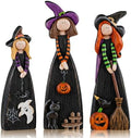 Suzile 3 Pcs Halloween Witch Table Decorations, Wooden Tabletop Figurines by Suzile